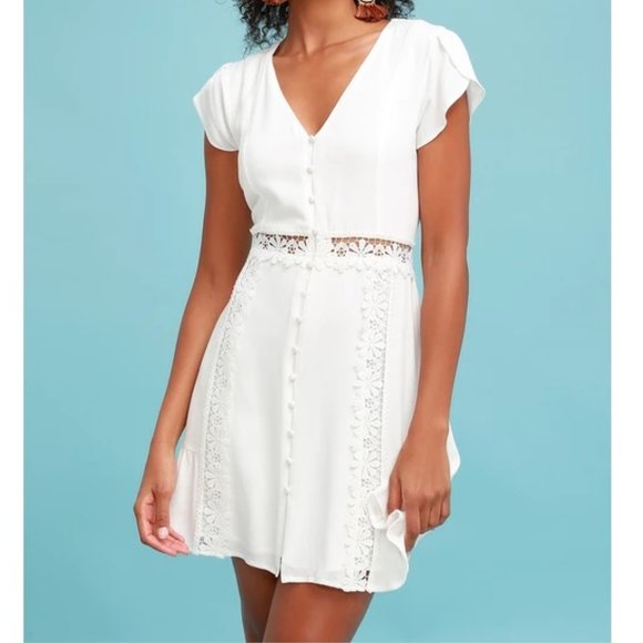 Lulus Dresses & Skirts - Lulus White Crochet Dress S